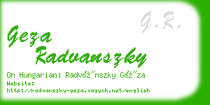 geza radvanszky business card